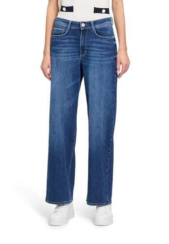 Betty & Co Damen High Waisted-Jeans mit weitem Bein 44, Blau von Betty & Co