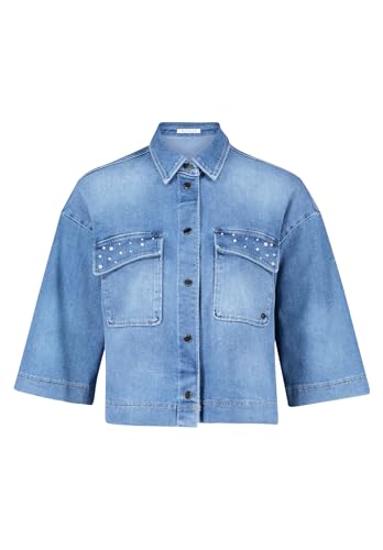 Betty & Co Damen Jeansjacke mit Perlen 40, Light Blue Denim Betty & Co Damen Jeansjacke mit Perlen 40, Light Blue Denim von Betty & Co