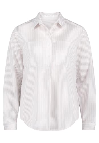 Betty & Co Damen Langarm-Bluse mit Streifen 46, White/Taupe Betty & Co Damen Langarm-Bluse mit Streifen 46, White/Taupe von Betty & Co