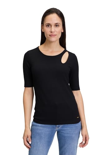 Betty & Co Damen Rundhals-Shirt mit Cut-Outs M, Schwarz von Betty & Co