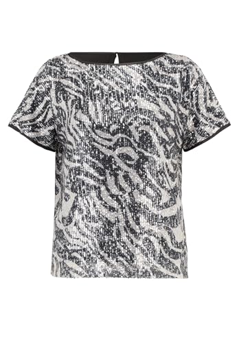 Betty & Co Damen Schlupfbluse mit Pailletten 38, Black-Nature Betty & Co Damen Schlupfbluse mit Pailletten 38, Black-Nature von Betty & Co