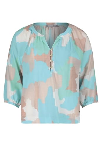 Betty & Co Damen Schlupfbluse mit Print Nature/Mint,40 von Betty & Co