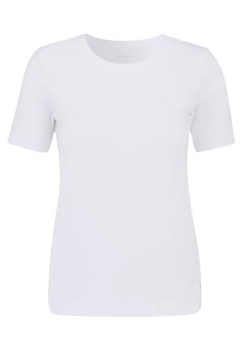 Betty & Co Damen Basic Shirt mit Rundhalsausschnitt Weiß,M von Betty & Co
