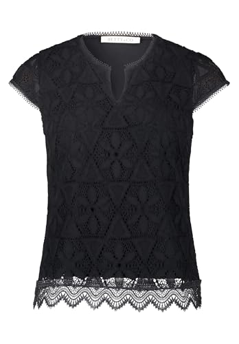 Betty & Co Damen Spitzenbluse Kurzarm Schwarz,36 von Betty & Co