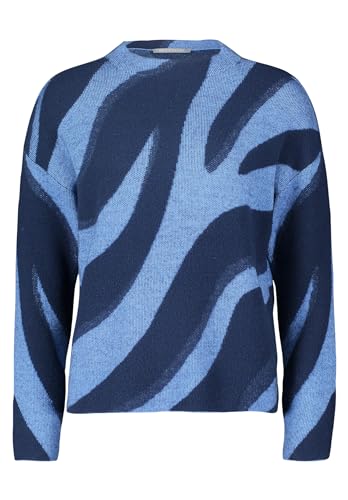 Betty & Co Damen Strickpullover mit Jacquard Blue/Dark-Blue,38 von Betty & Co