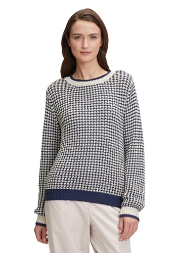 Betty & Co Damen Strickpullover mit Rippbündchen Dark Blue/Nature,38 von Betty & Co