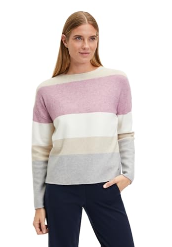 Betty & Co Damen Strickpullover mit Streifen Lilac/Camel,42 von Betty & Co