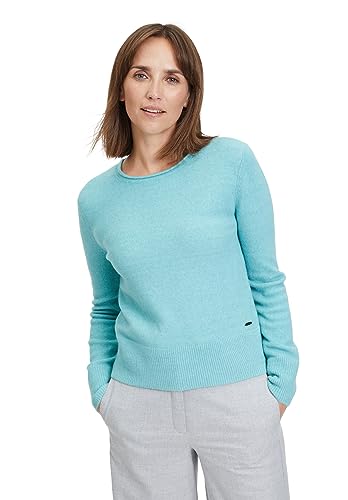 Betty & Co Damen Strickpullover mit Strickdetails Light Turquiose Melange,44 von Betty & Co