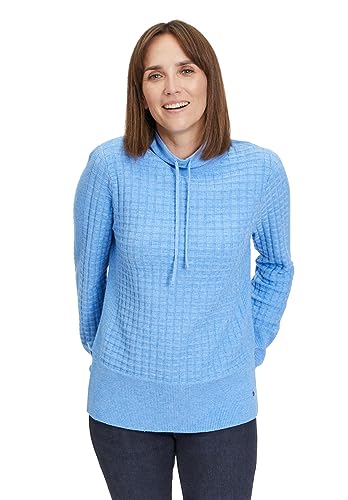 Betty & Co Damen Strickpullover mit Struktur Blue Melange,38 von Betty & Co