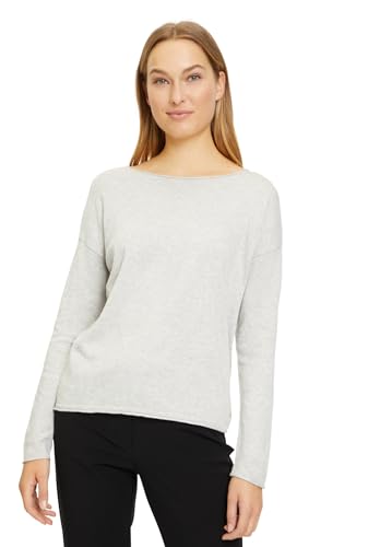 Betty & Co Damen Strickpullover mit U-Boot-Ausschnitt Light Silver Melange,36 von Betty & Co