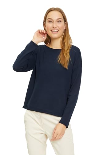 Betty & Co Damen Strickpullover mit U-Boot-Ausschnitt Navy Blue,36 von Betty & Co