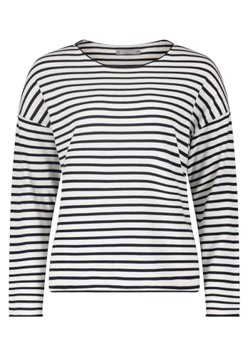 Betty & Co Damen Strickpullover mit U-Boot-Ausschnitt Weiß/Dunkelblau,38 von Betty & Co