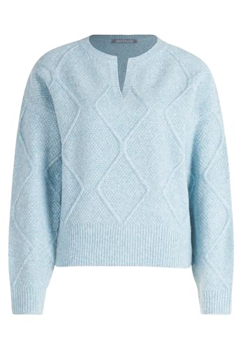 Betty & Co Damen Strickpullover mit überschnittenen Ärmeln Grey/Blue,38 von Betty & Co