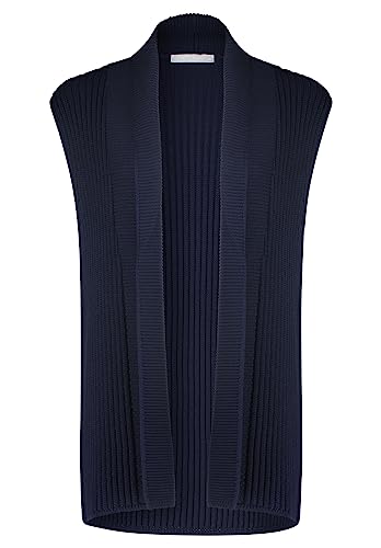 Betty & Co Damen Strickweste mit Kragen Navy Blue,36 von Betty & Co