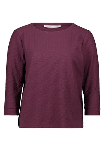 Betty & Co Damen Strukturshirt mit Rundhalsausschnitt M, Dark Aubergine von Betty & Co