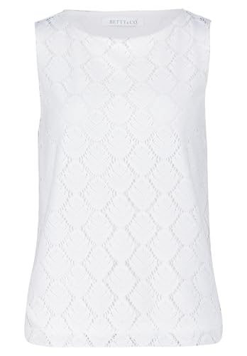 Betty & Co Damen Strukturshirt mit U-Boot-Ausschnitt 46, Rohweiß von Betty & Co