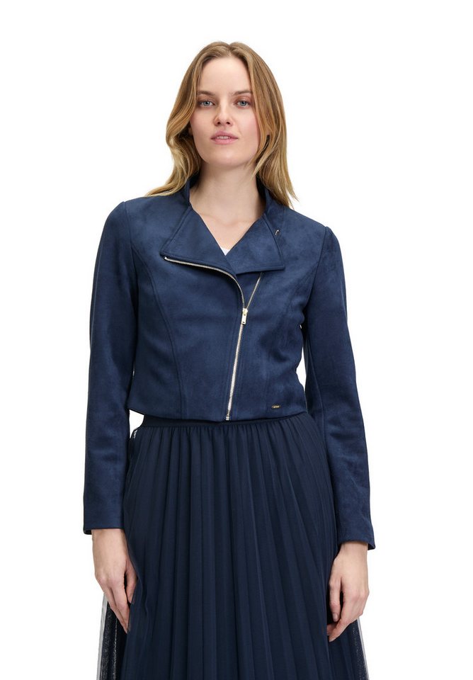 Betty&Co Jackenblazer Betty & Co Bikerjacke mit Stehkragen Material Betty&Co Jackenblazer Betty & Co Bikerjacke mit Stehkragen Material von Betty&Co