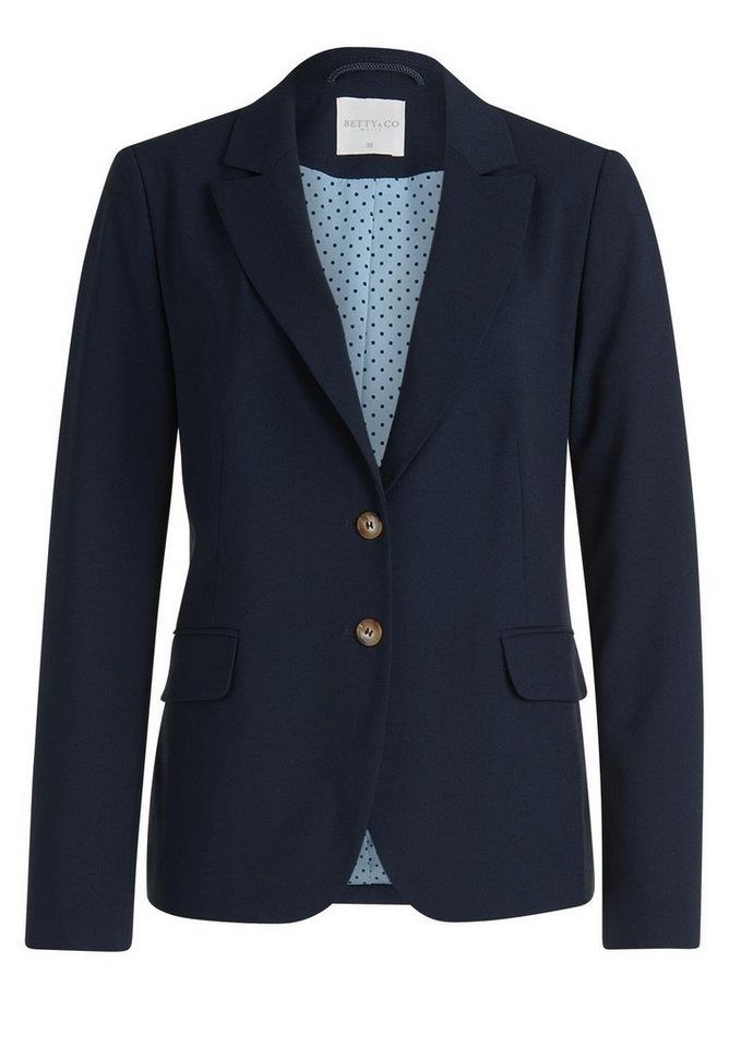 Betty&Co Jackenblazer Blazer Lang Einreiher 1/1 Arm, Navy Blue von Betty&Co