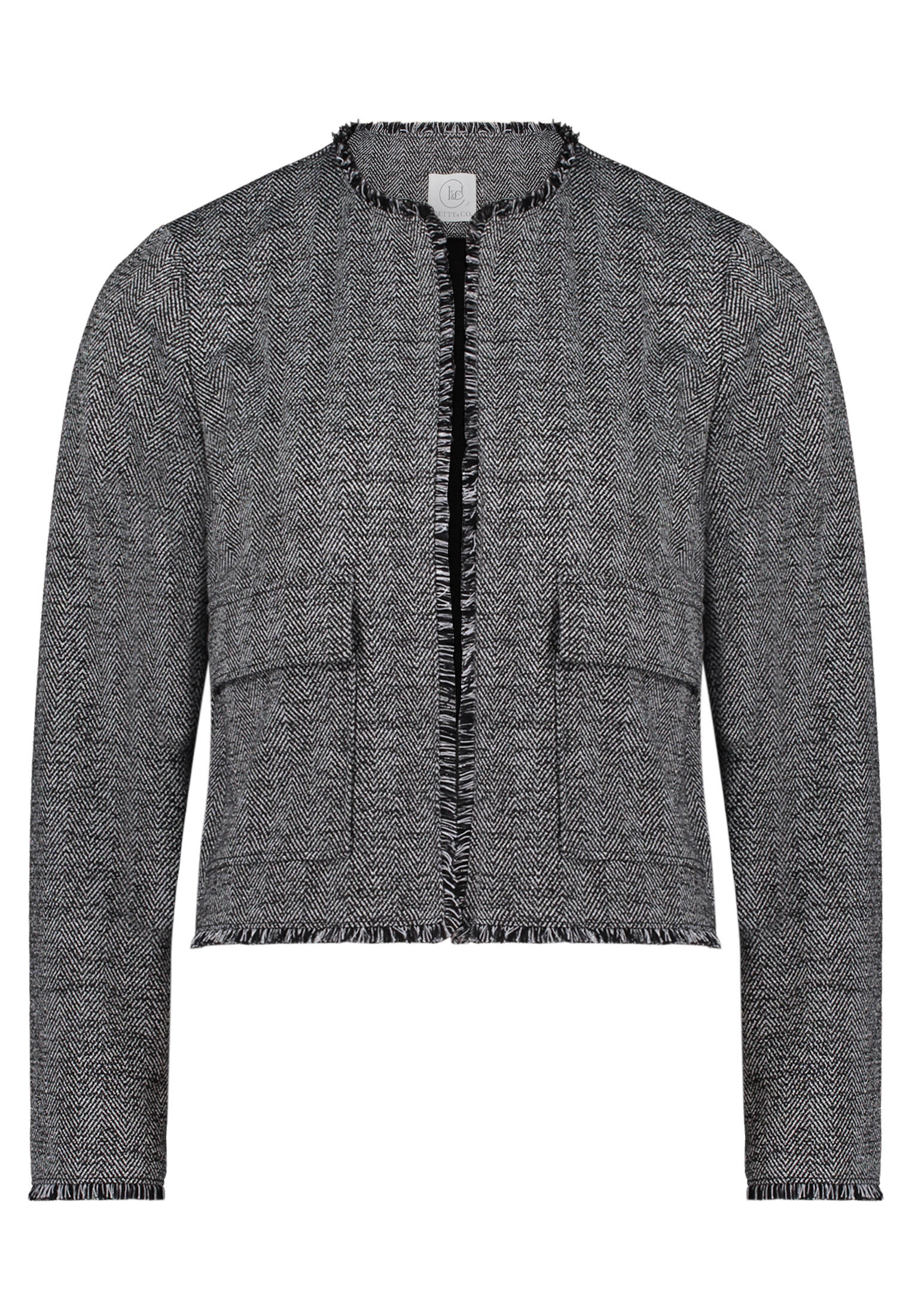 Betty & Co - Jerseyjacke schwarz/grau - Gr. - 44 von Betty & Co