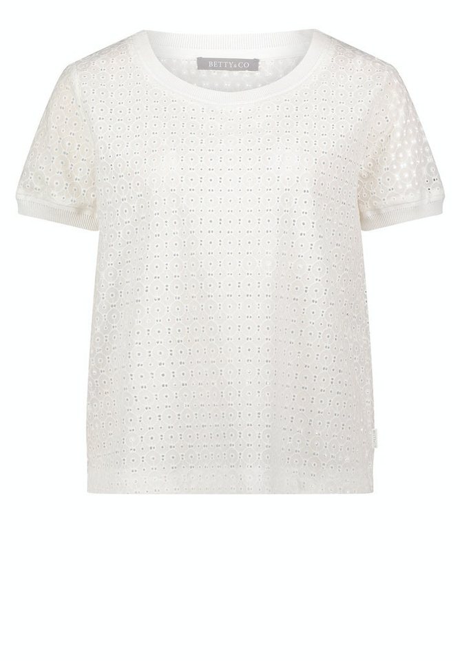Betty&Co Kurzarmbluse Bluse Kurz 1/2 Arm Offwhite von Betty&Co