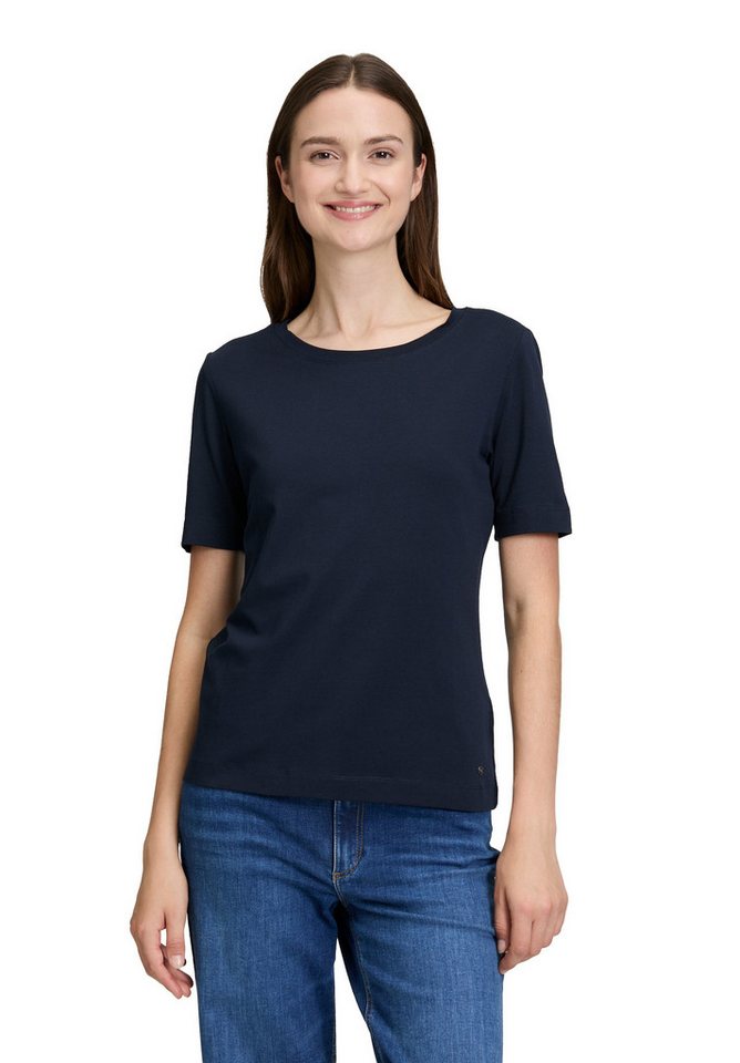 Betty&Co Kurzarmshirt Damen Basic Shirt mit Rundhalsausschnitt (1-tlg) Form von Betty&Co