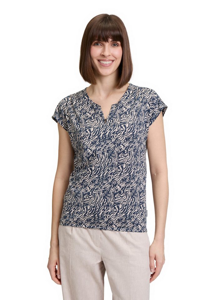 Betty&Co Kurzarmshirt Betty & Co Blusenshirt mit Gummizug (1-tlg) Druck von Betty&Co
