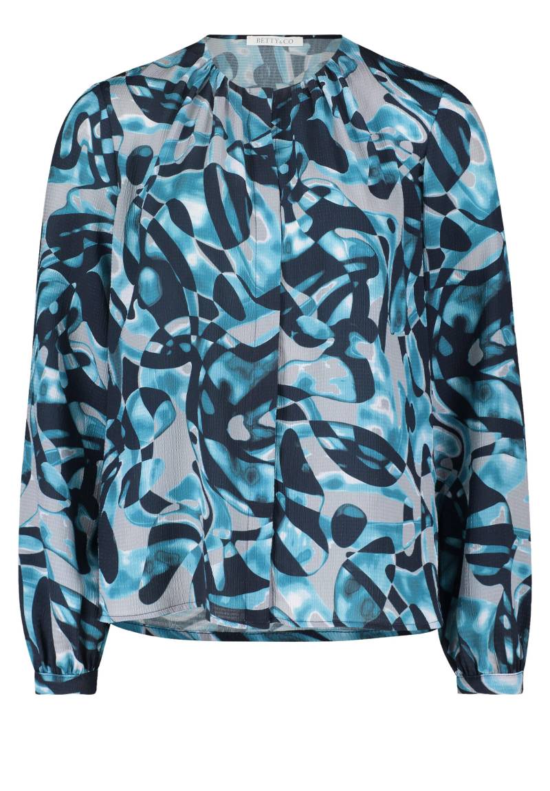 Betty & Co - Langarm-Bluse dunkelblau/grau - Gr. - 36 von Betty & Co