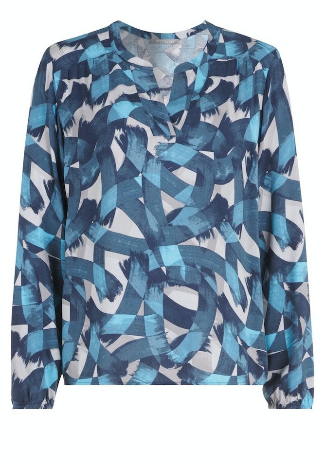 Betty&Co Langarmbluse Bluse Kurz 1/1 Arm Dark Blue/Grey von Betty&Co