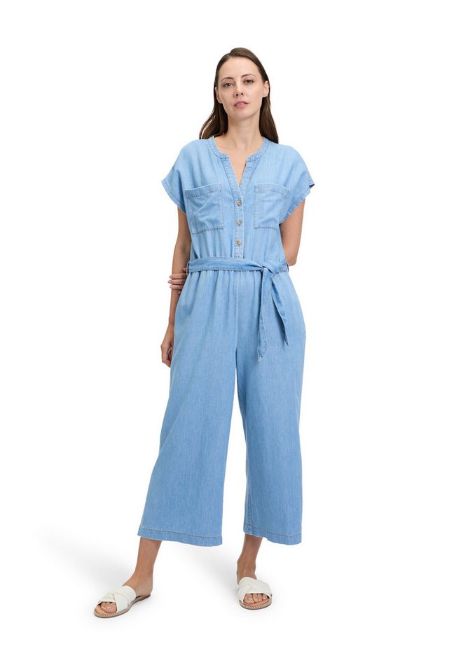 Betty&Co Overall Betty & Co Jumpsuit mit aufgesetzten Taschen (1-tlg) Nahtführung von Betty&Co