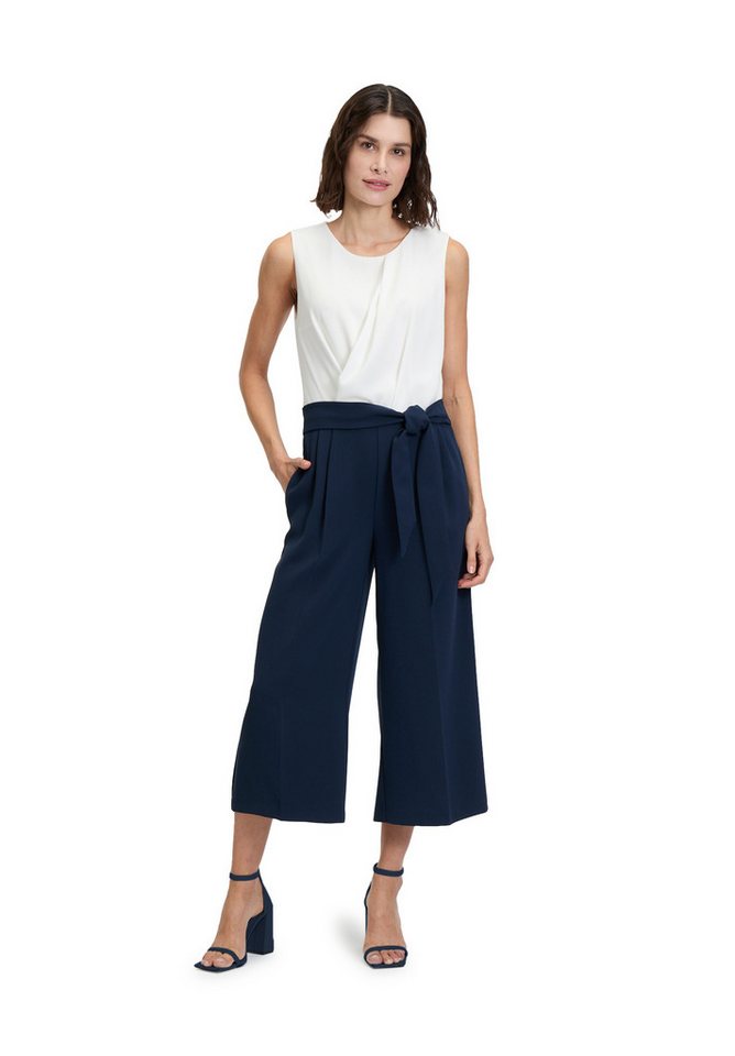 Betty&Co Overall Betty & Co Damen Jumpsuit ohne Arm (1-tlg) Falten von Betty&Co