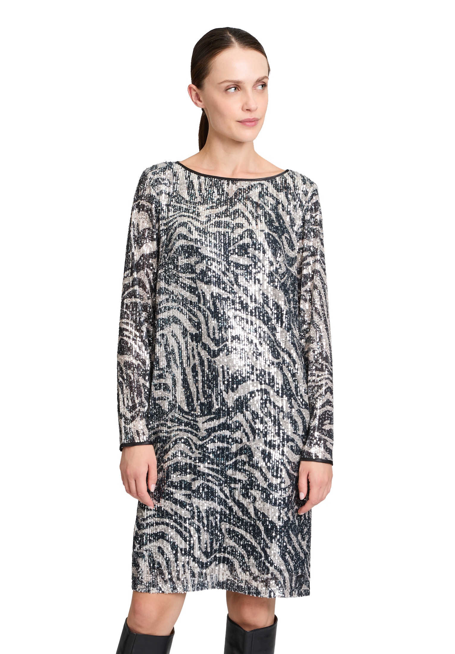 Betty&Co Paillettenkleid "Betty & Co Damen Pailletten-Kleid mit U-Boot-Ausschnitt", Material von Betty & Co