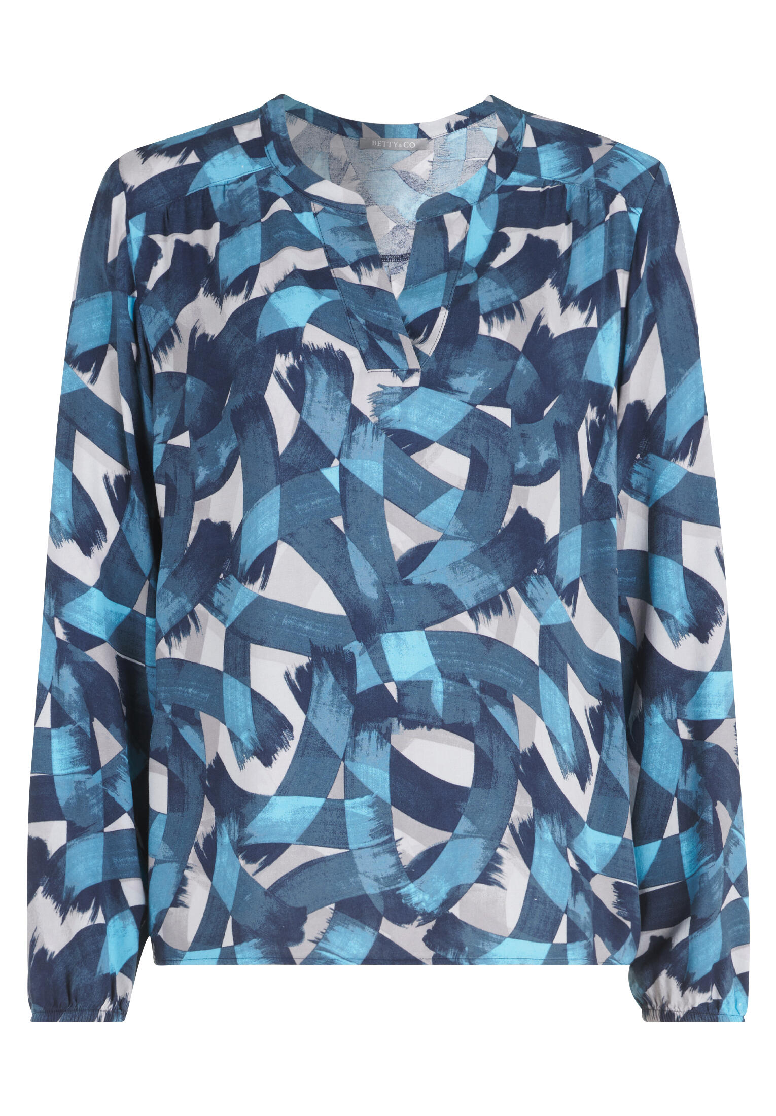 Betty & Co - Schlupfbluse dunkelblau/grau - Gr. - 40 von Betty & Co