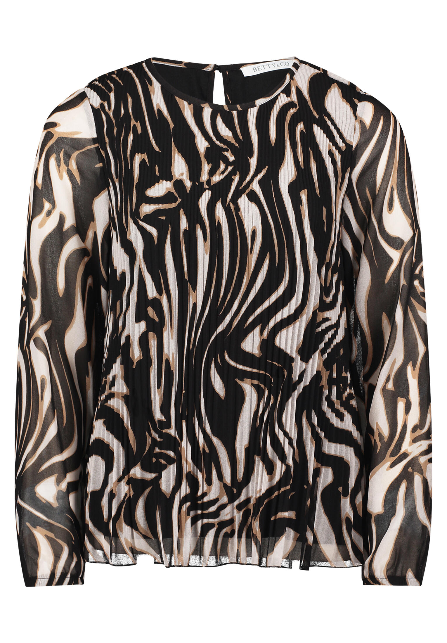 Betty & Co - Schlupfbluse nature/black - Gr. - 40 von Betty & Co