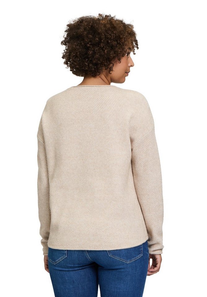 Betty&Co Strandpullover Strickpullover Kurz 1/1 Arm Dark Cream Melange von Betty&Co