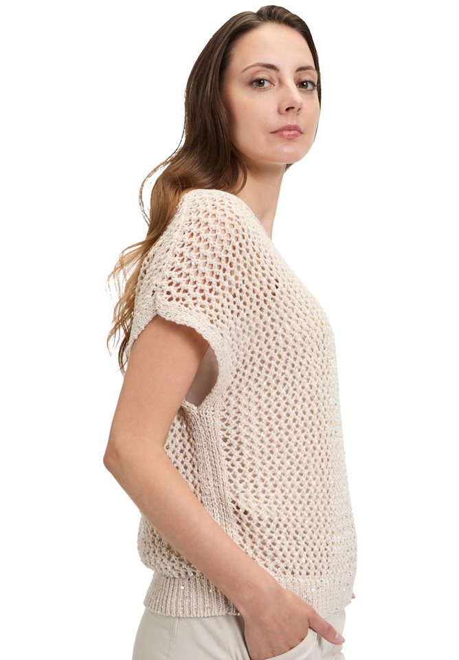 Betty&Co Strandpullover Strickpullover Kurz ohne Arm SOFT NATURE von Betty&Co