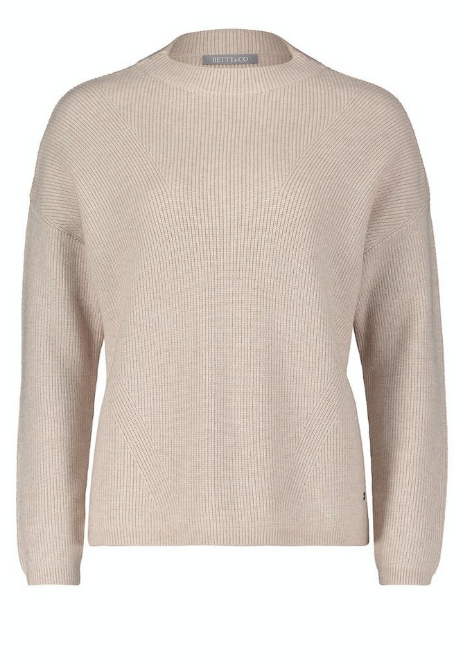 Betty&Co Strandpullover Strickpullover Lang 1/1 Arm Light Brown Melange von Betty&Co