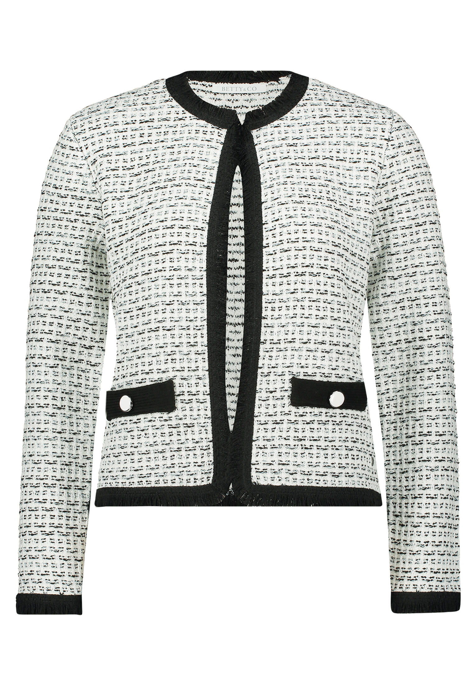Betty & Co - Strick-Cardigan weiß/schwarz - Gr. - 42 von Betty & Co