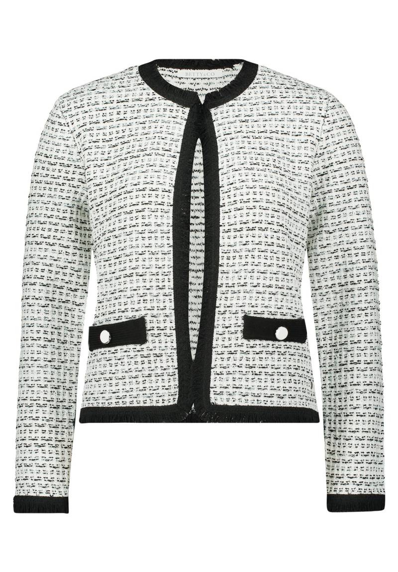 Betty & Co - Strick-Cardigan weiß/schwarz - Gr. - 46 von Betty & Co