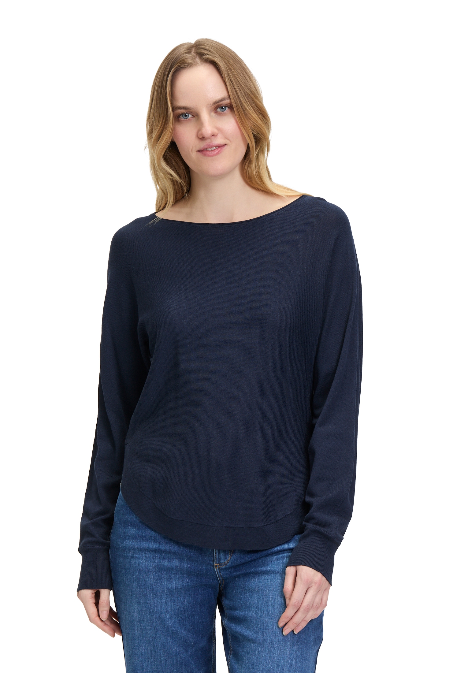 Betty&Co Strickpullover "Betty & Co Damen Feinstrickpullover mit U-Boot-Ausschnitt", (1 tlg.), Schlitz von Betty & Co