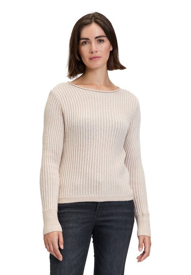 Betty&Co Strickpullover Betty & Co Grobstrick-Pullover mit Lurexfaden (1-tlg) Struktur von Betty&Co
