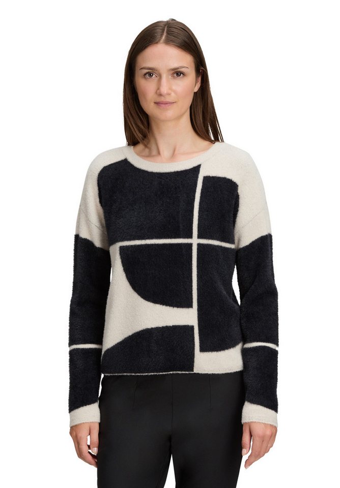Betty&Co Strickpullover Damen Strickpullover mit Jacquard (1-tlg) von Betty&Co