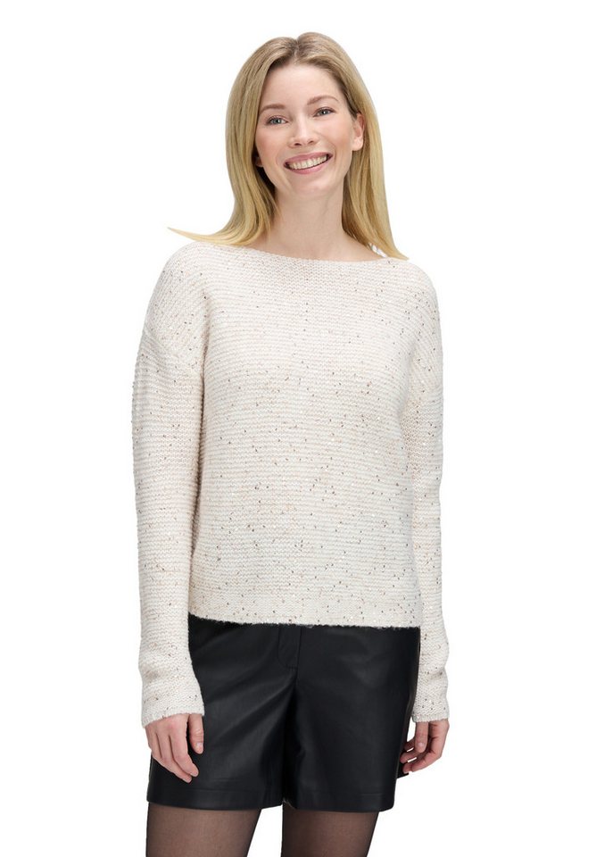 Betty&Co Strickpullover Damen Strickpullover mit Pailletten (1-tlg) Pailletten von Betty&Co