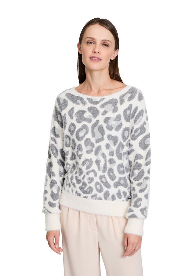 Betty&Co Strickpullover Damen Strickpullover mit U-Boot-Ausschnitt (1-tlg) Jacquard von Betty&Co