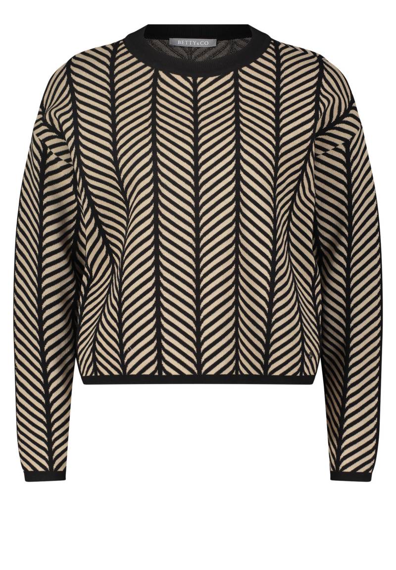Betty & Co - Strickpullover black/taupe - Gr. - 44 von Betty & Co