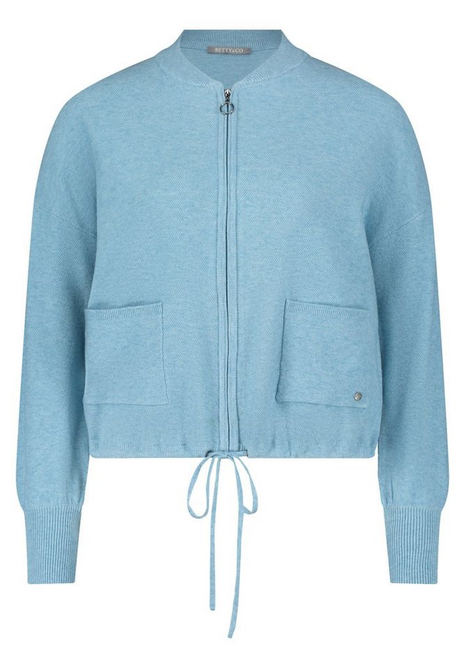 Betty&Co Strickweste Strickjacke Kurz 1/1 Arm Light Blue Melange von Betty&Co
