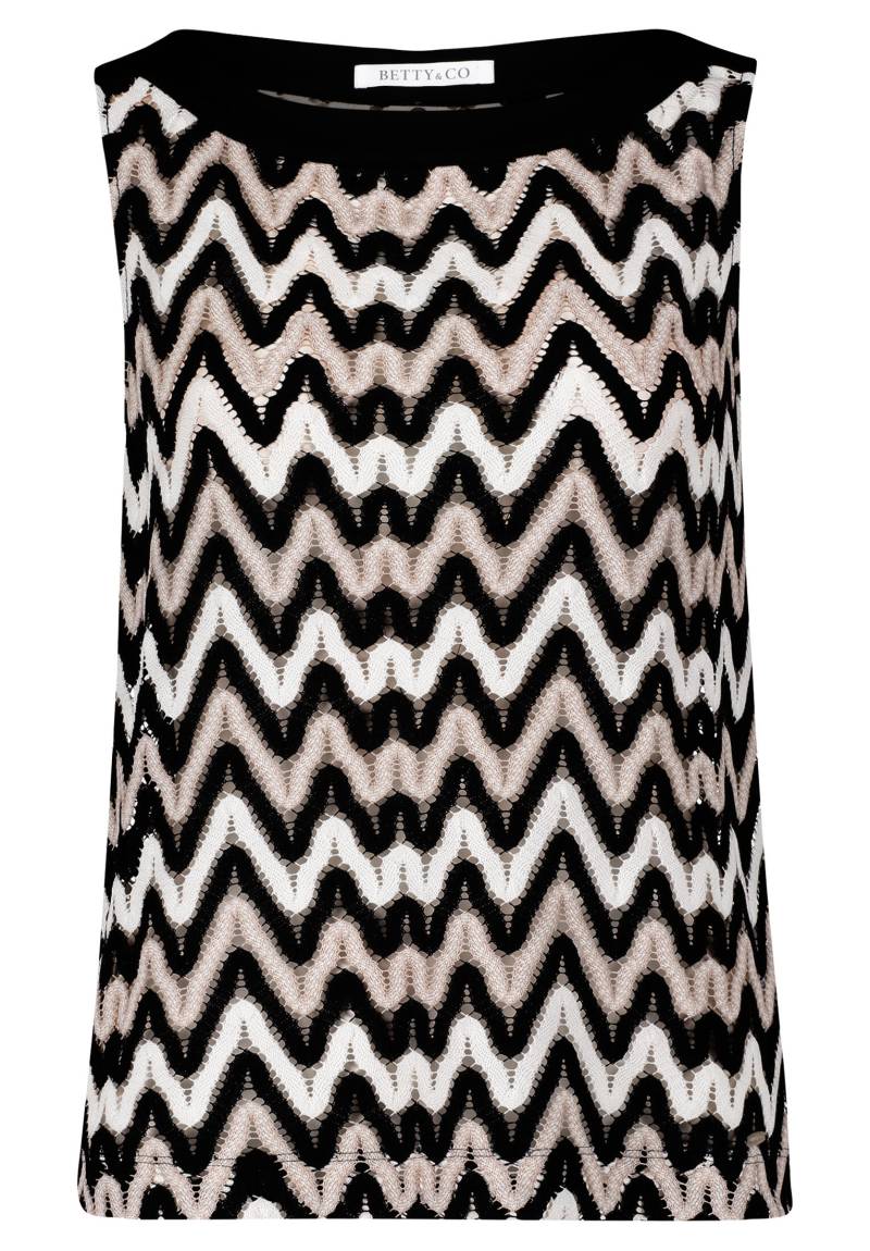 Betty & Co - Strukturshirt schwarz/braun - Gr. - L von Betty & Co