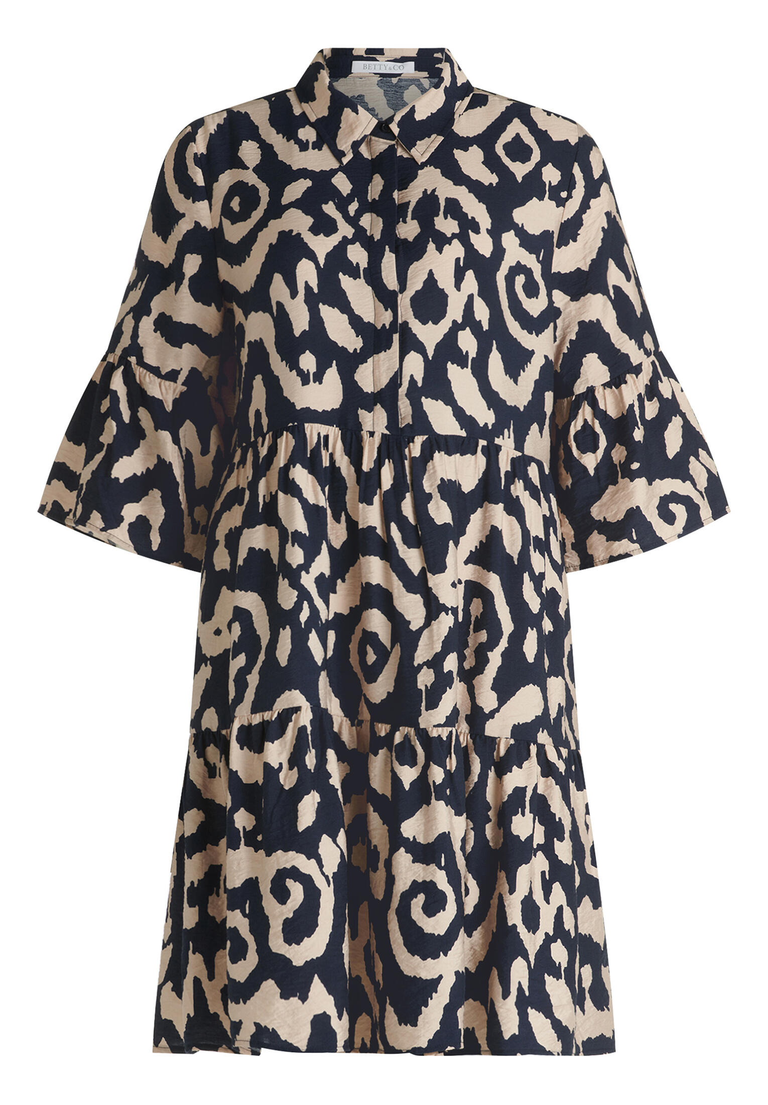Betty & Co - Stufenkleid dunkelblau/weiß - Gr. - 42 von Betty & Co