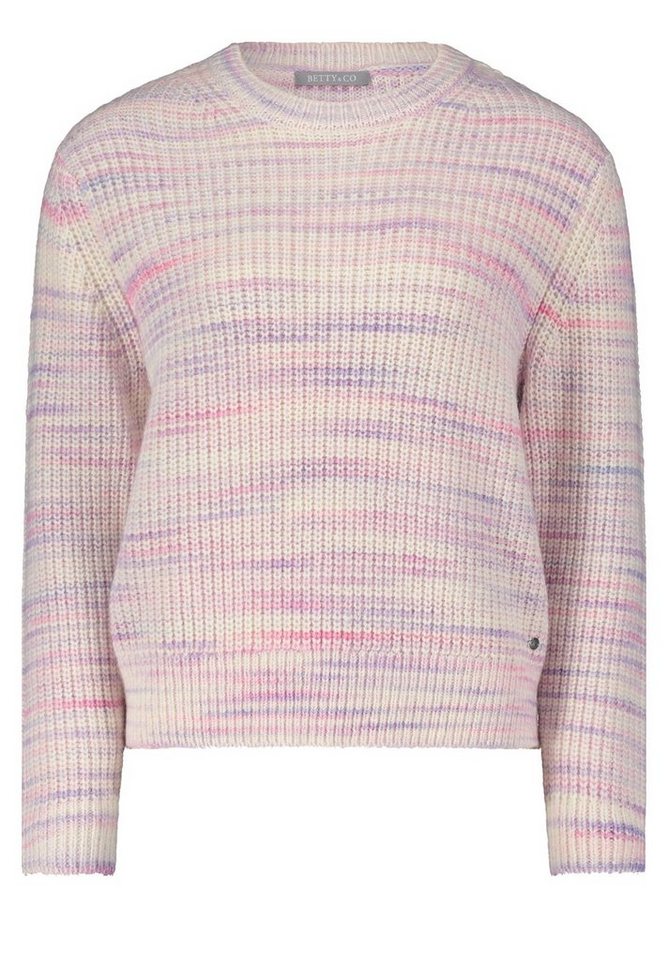 Betty&Co Sweatshirt Strickpullover Kurz 1/1 Arm, Camel/Lilac von Betty&Co