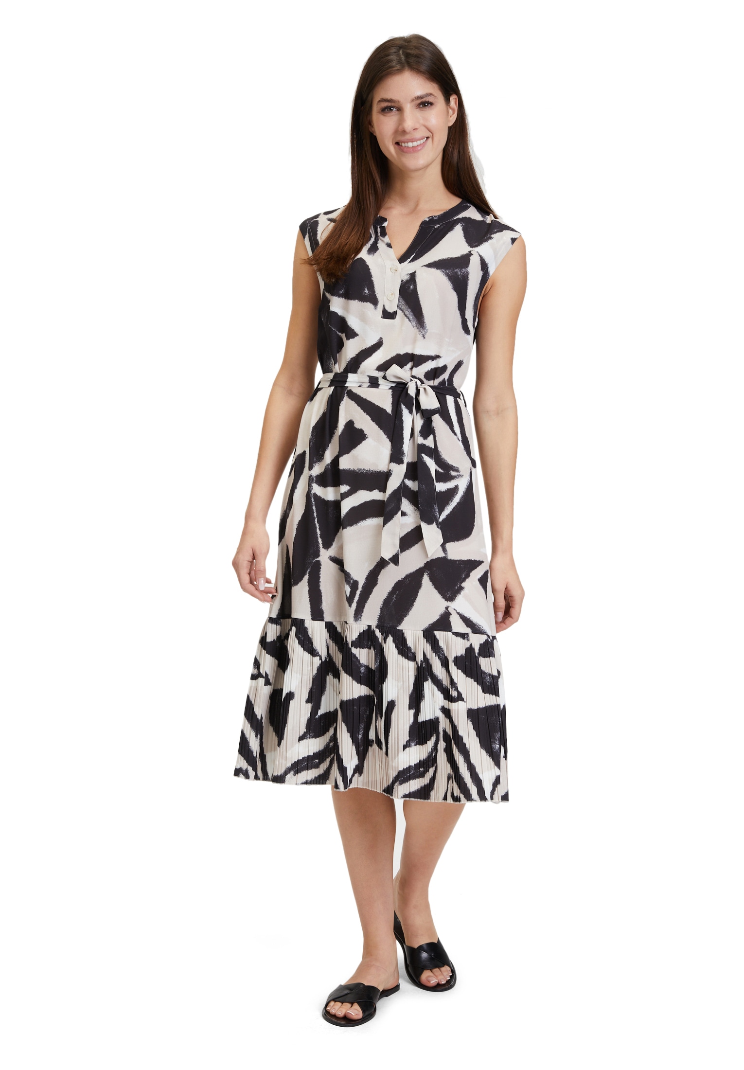 Betty&Co Volantkleid "Betty & Co Damen Sommerkleid Volantkleid mit Print", Plissee von Betty & Co