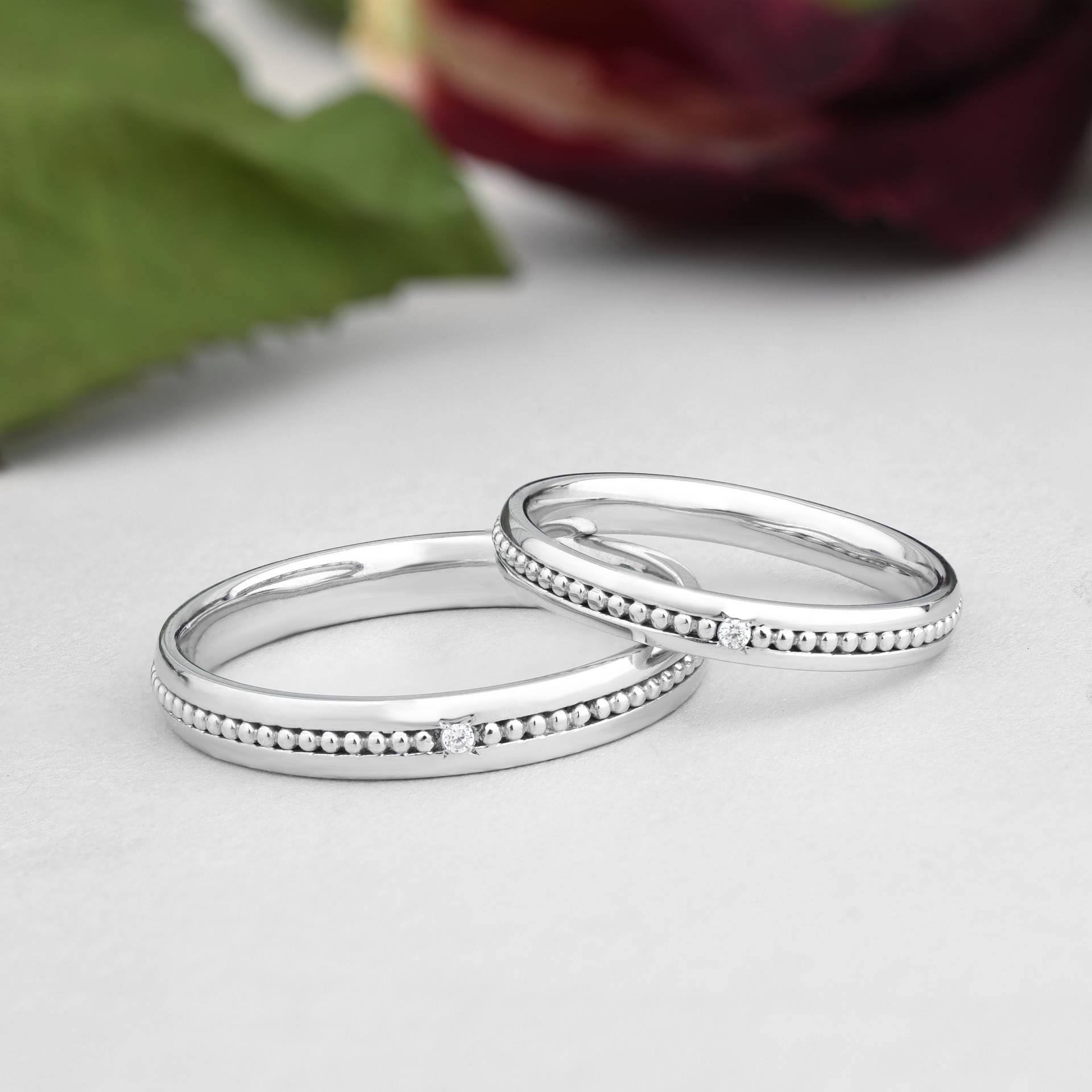 Ehering Set Für Sie Und Ihn, Gold Frauen Männer, Hochzeit Diamant Band Brautring von BettyJewelryEmotions